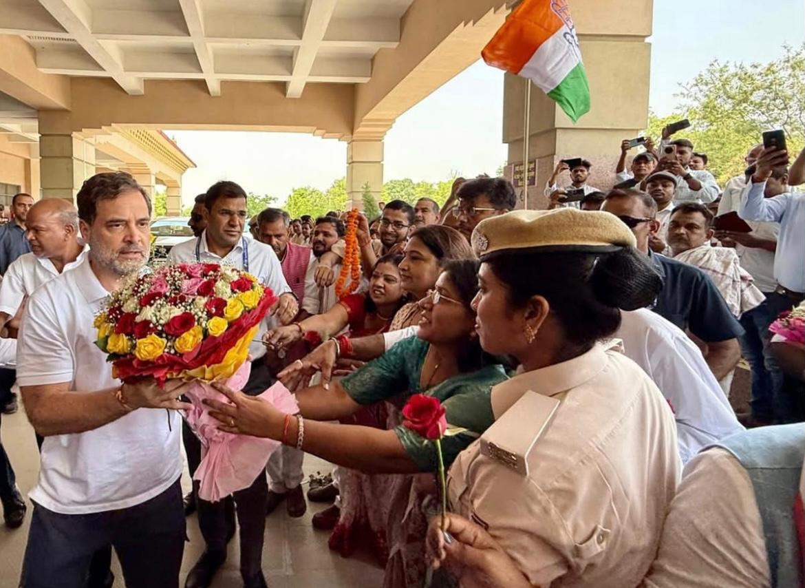 राहुल गांधी का गयाजी में भव्य स्वागत